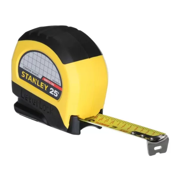 Stanley LeverLock 25 ft. x 1 in. CC Center Tape Measure