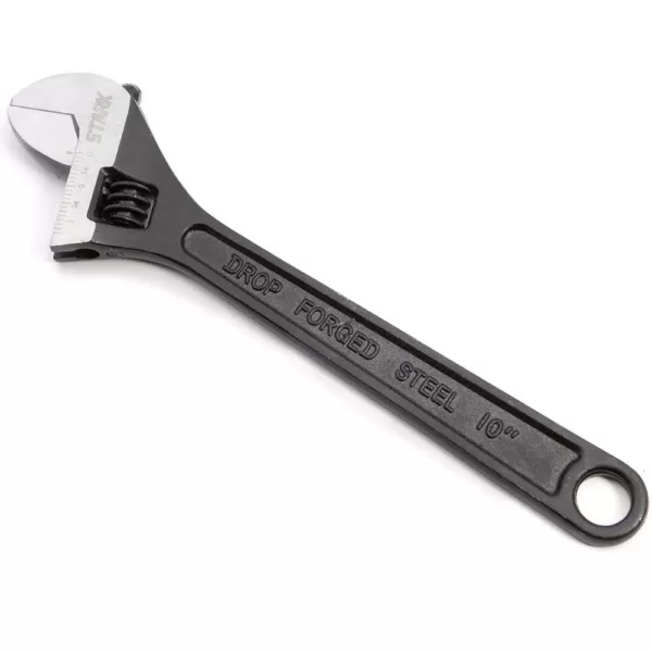 Stark 10 in. Slim Black Chrome Vanadium Steel Oxidized Finish Adjustable Wrench