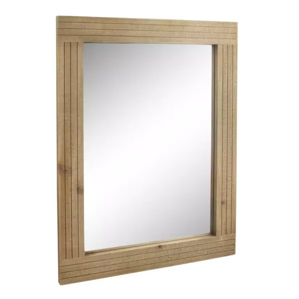 Stonebriar Collection Medium Rectangle Brown Casual Mirror (24.16 in. H x 18.11 in. W)