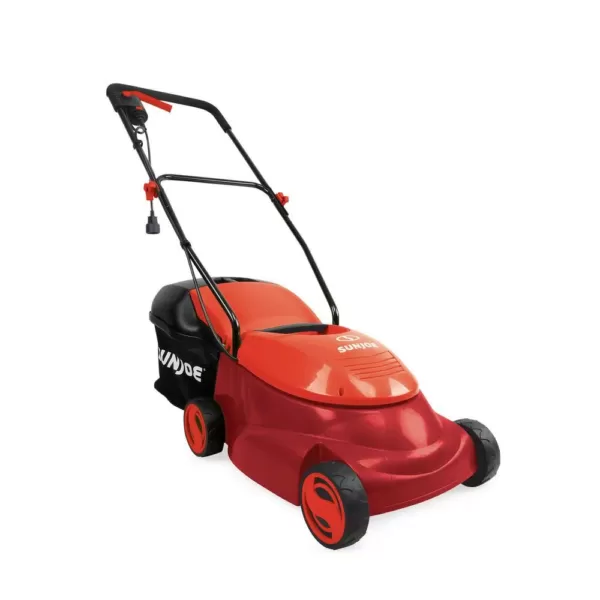 Sun Joe 14 in. 13 Amp Electric Walk Behind Push Lawn Mower with Side Discharge Chute, Red