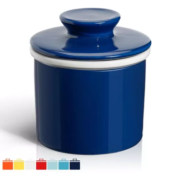 Sweese Butter Keeper Crock - French Butter Dish - Navy, Set of 1