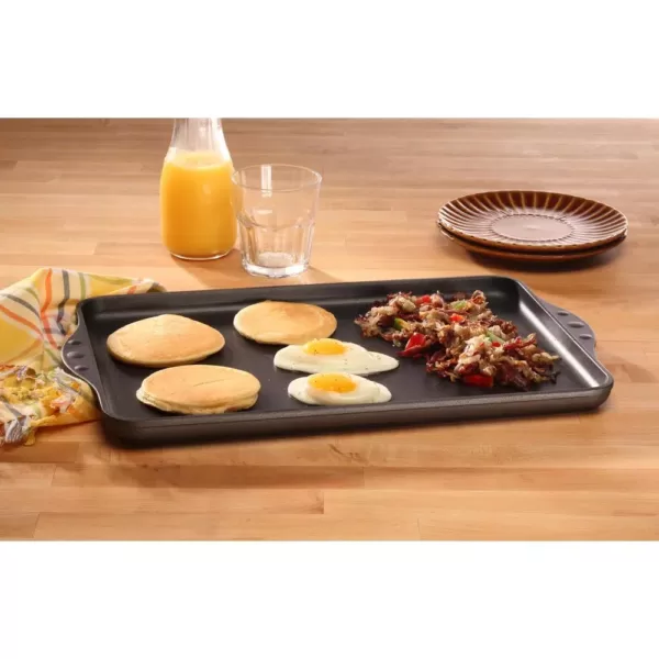 Swiss Diamond Classic Series 17 in. Cast Aluminum Nonstick Double Burner Griddle in Gray