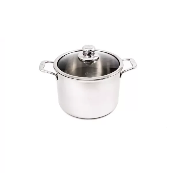 Swiss Diamond Premium Clad 7.9 qt. Stainless Steel Stock Pot with Glass Lid