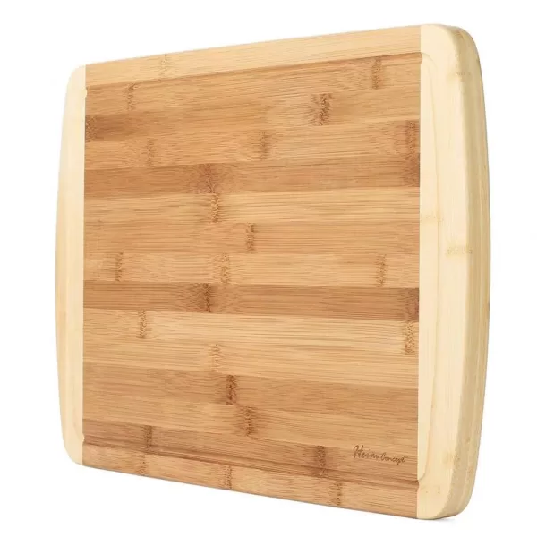 Heim Concept 18 in. x 12 in. x 1 in. Organic Bamboo Serving Tray with Drip Groove