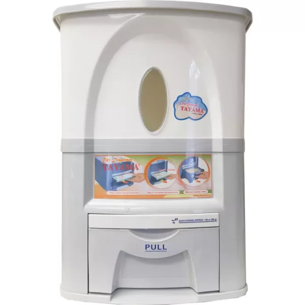 Tayama 33 lbs. Capacity Rice Dispenser in White