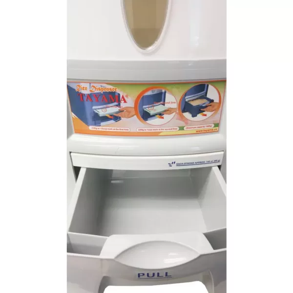 Tayama 33 lbs. Capacity Rice Dispenser in White