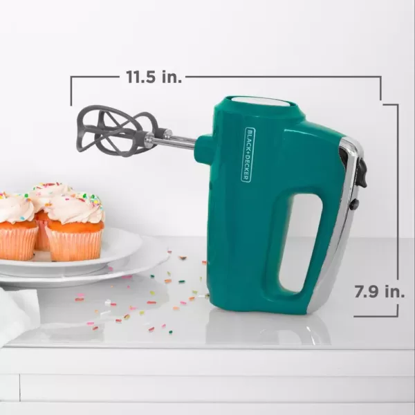 BLACK+DECKER Helix Performance Premium 5-Speed Mixer Teal Hand Mixer