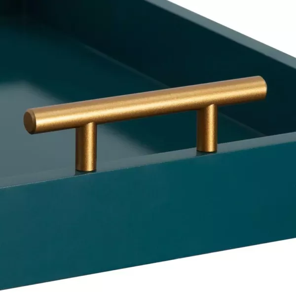 Kate and Laurel Lipton 17 in. x 3 in. x 12 in. Teal Decorative Wall Shelf