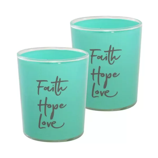 LUMABASE Battery Operated LED Candles - Faith Hope Love (Set of 2)