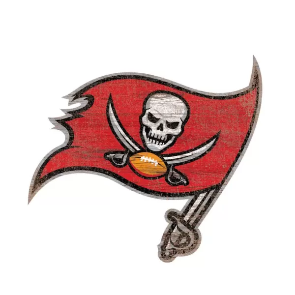 Adventure Furniture NFL Indoor Tampa Bay Buccaneers Distressed Logo Cutout Wood Sign