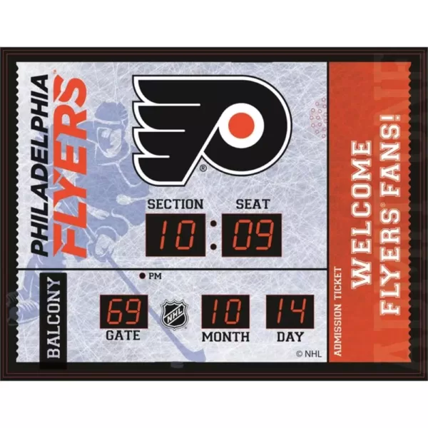 Team Sports America Philadelphia Flyers NHL Bluetooth Ticket Stub Wall Clock