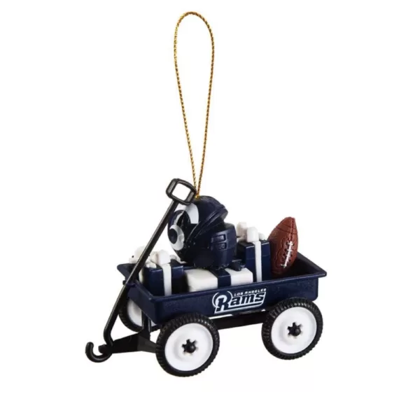 Team Sports America Los Angeles Rams 1-3/4 in. NFL Team Wagon Christmas Ornament