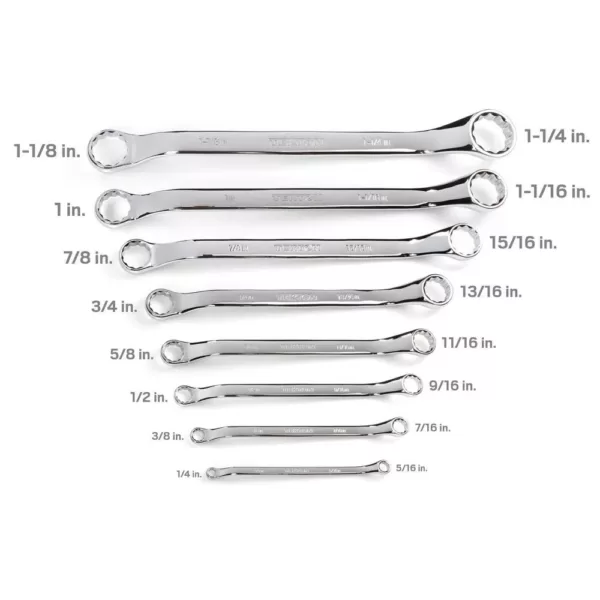 TEKTON 1/4 - 1-1/4 in. 45° Offset Box End Wrench Set (8-Piece)