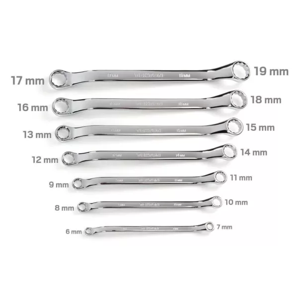 TEKTON 6-19 mm 45° Offset Box End Wrench Set (7-Piece)