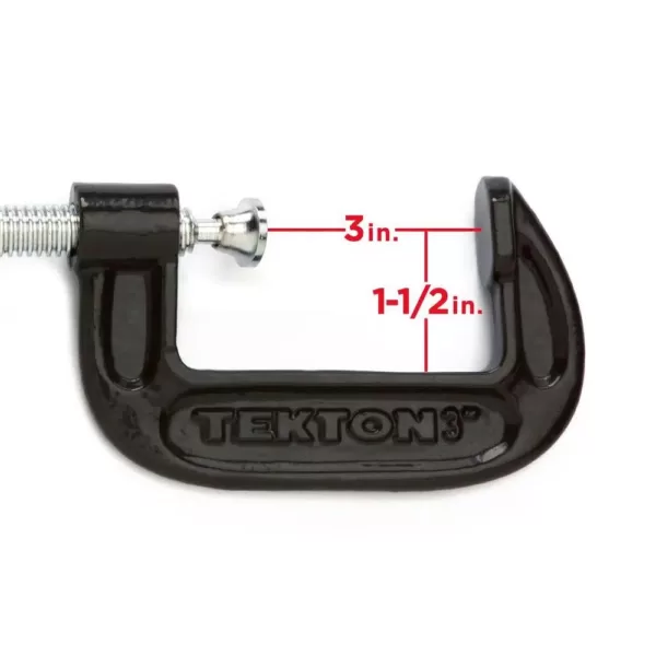 TEKTON 1-3 in. C-Clamp Set (3-Piece)