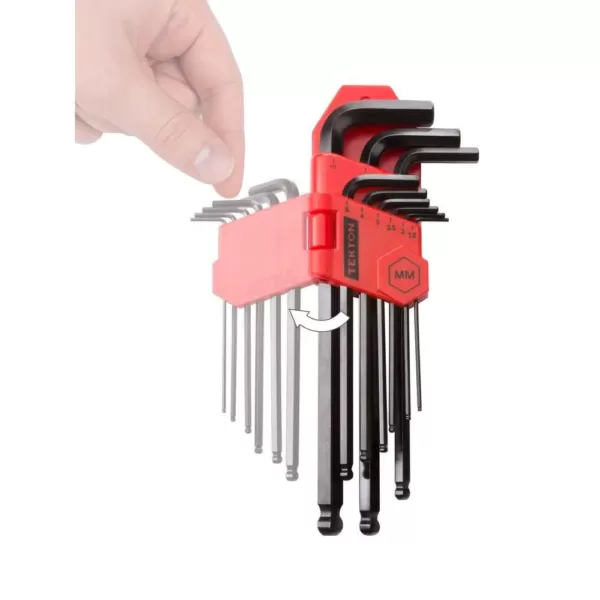 TEKTON 1.5-10 mm Long Arm Ball End Hex Key Wrench Set (9-Piece)