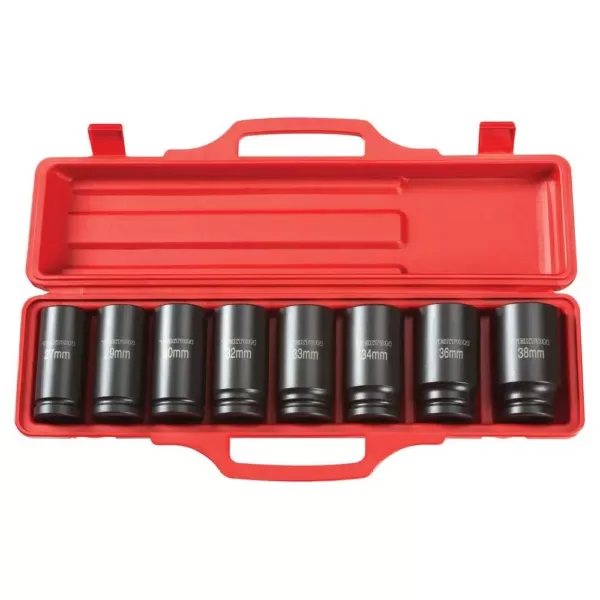 TEKTON 3/4 in. Drive 27-38 mm 6-Point Deep Impact Socket Set