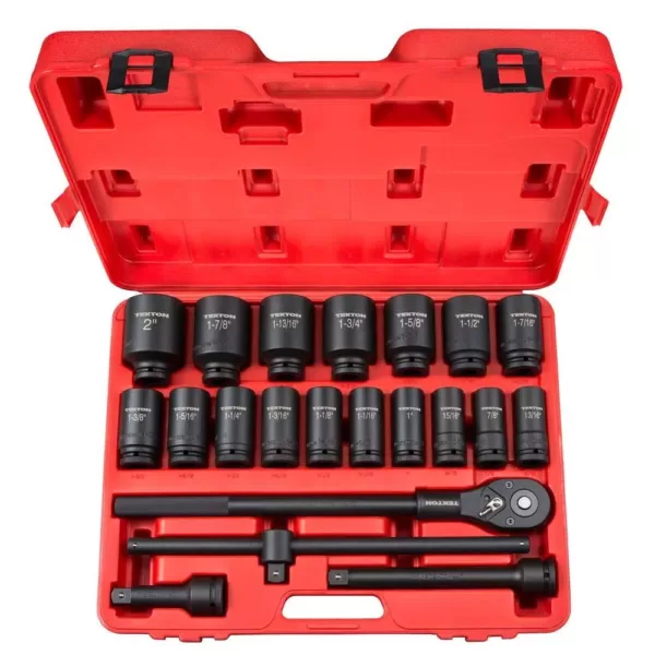 TEKTON 3/4 in. Drive 7/8-2 in. 6-Point Deep Impact Socket Set (22-Piece)