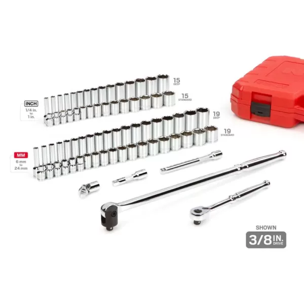 TEKTON 3/8 in. and 1/4 in. Drive, Mechanics Socket Set (129-Piece)