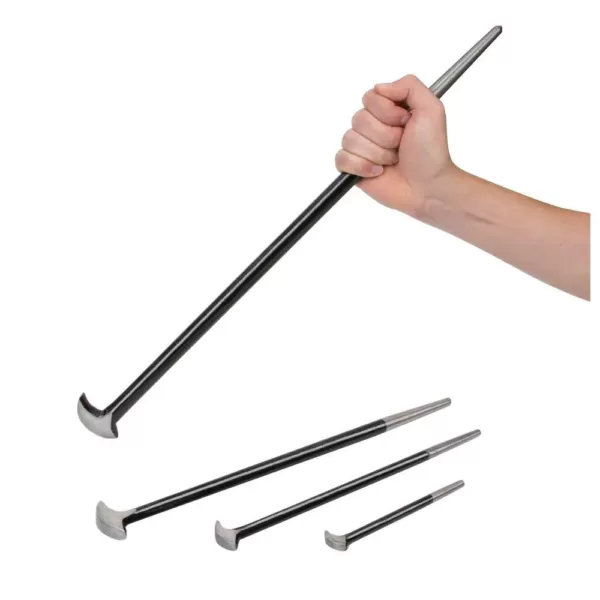 TEKTON 6, 12, 16, 20 in. Rolling Head Pry Bar Set (4-Piece)