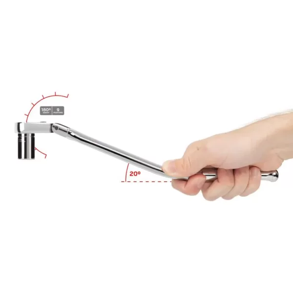 TEKTON 3/8 in. Drive x 12 in. Flex Head Bent Handle Ratchet