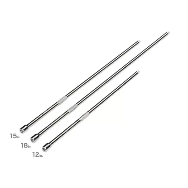 TEKTON 1/4 in. Drive 12, 15, 18 in. Long Extension Bar Set (3-Piece)