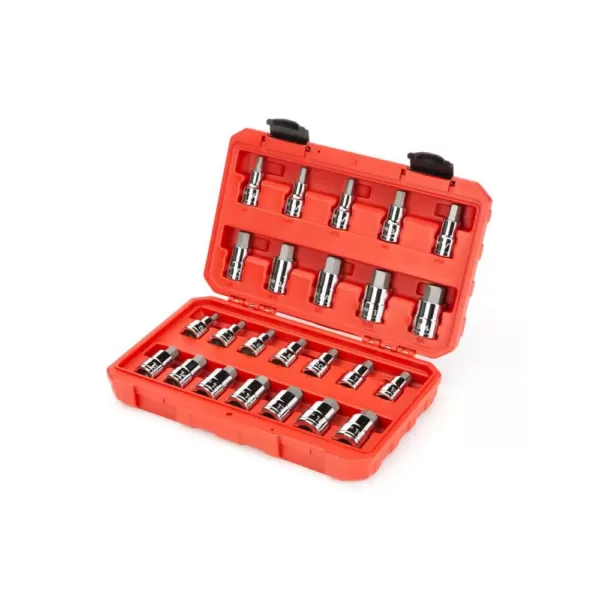 TEKTON 1/2 in. Drive Hex Bit Socket Set (24-Piece)