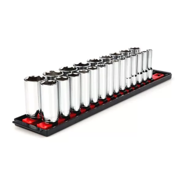 TEKTON 1/2 in. Drive Deep 6-Point Socket Set (23-Piece)