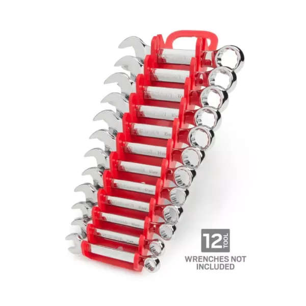 TEKTON 2.3 in. 12-Tool Store-and-Go Stubby Wrench Rack Keeper in Red