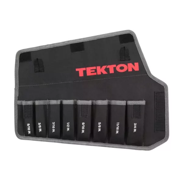 TEKTON 5/16 in. to 3/4 in. Stubby Combination Wrench Pouch (8-Tool)