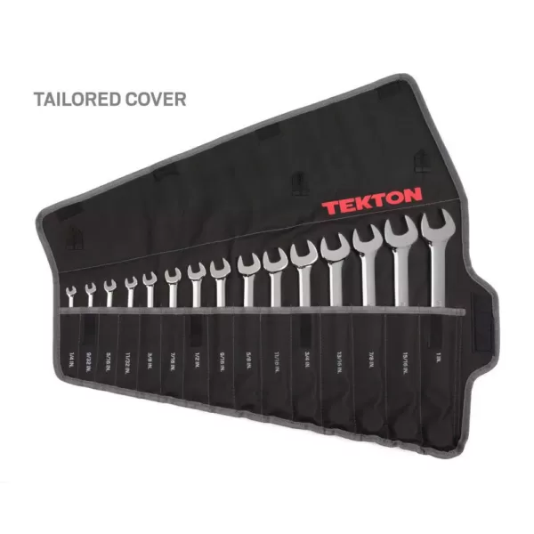 TEKTON 1/4-1 in., 8 mm-22 mm Set with Pouch Combination Wrench (30-Piece)