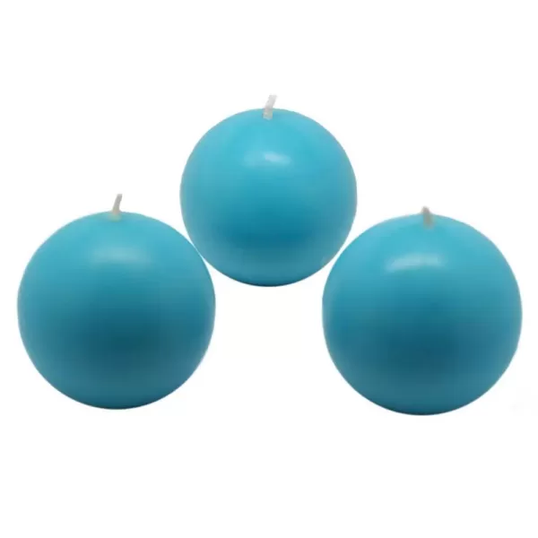 Zest Candle 3 in. Turquoise Ball Candles (6-Box)