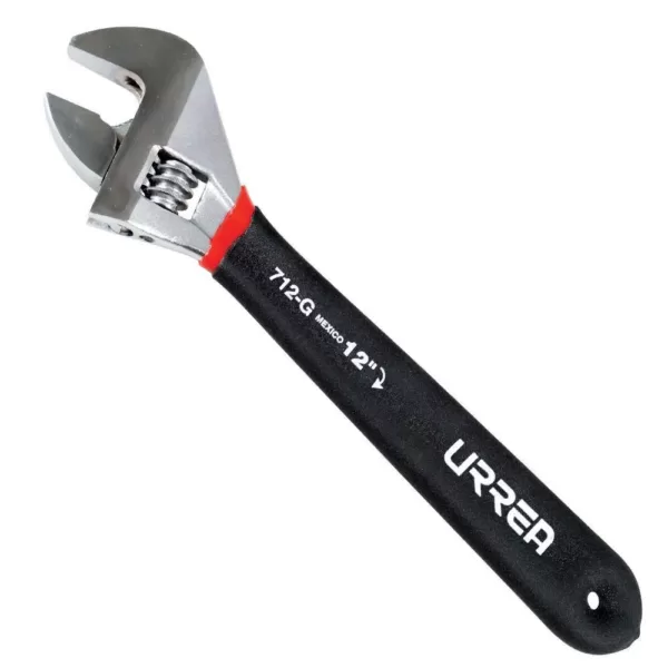 URREA 12 in. Long Cushion Grip Adjustable Wrench