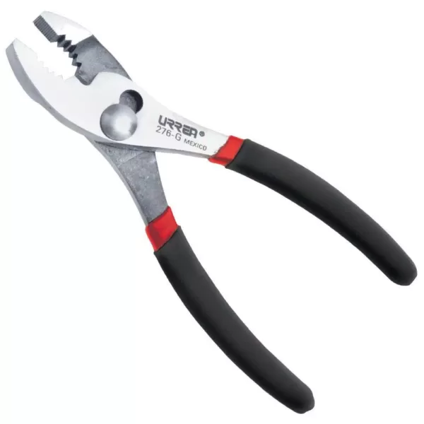 URREA 10 in. Long Heavy Duty Rubber Grip Slip Joint Pliers