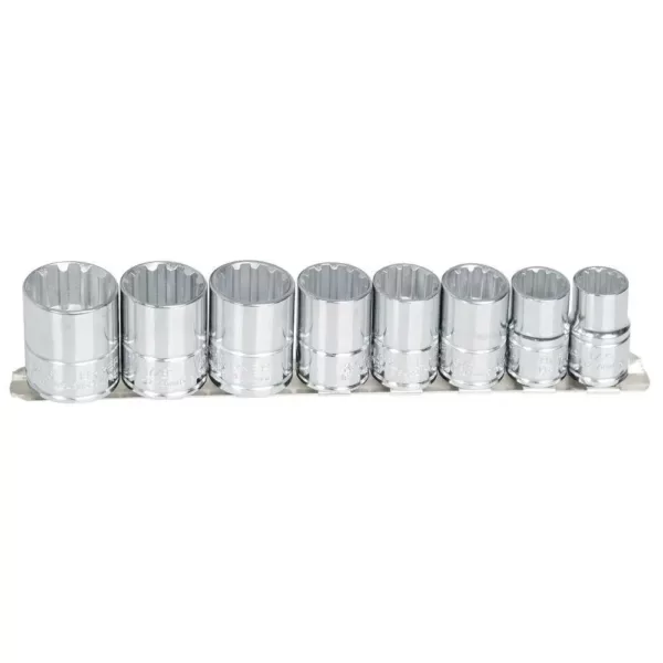 URREA 1/2 in. Drive 12-Point Impact Socket Set (8-Piece)