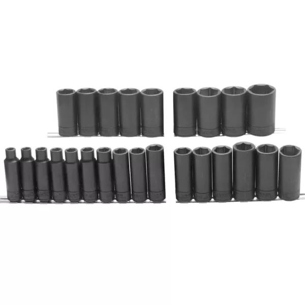 URREA 1/2 in. Drive Metric 6-Point Impact Socket Set (25-Piece)