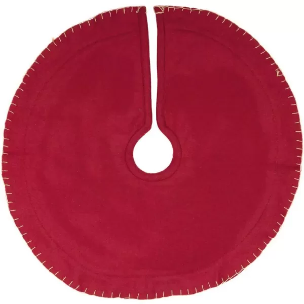 VHC Brands 21 in. Cotton Cherry Red Rustic Christmas Decor Mini Tree Skirt