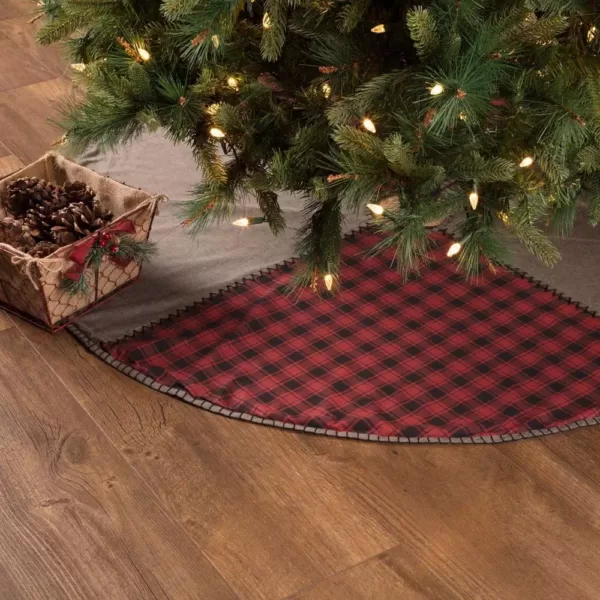 VHC Brands 48 in. Andes Charcoal Grey Rustic Christmas Decor Tree Skirt