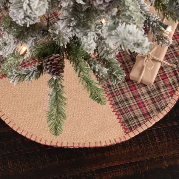 VHC Brands 21 in. Clement Natural Tan Rustic Christmas Decor Tree Skirt