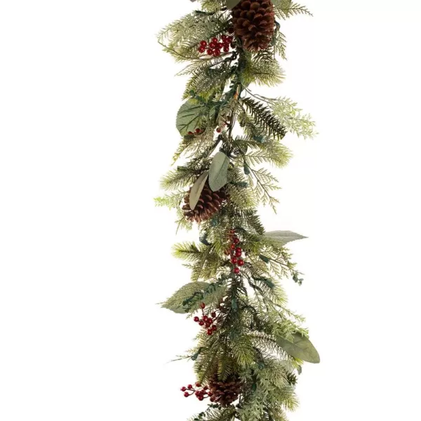 Village Lighting Company 9 ft. Pre-Lit LED Winter Frost Garland