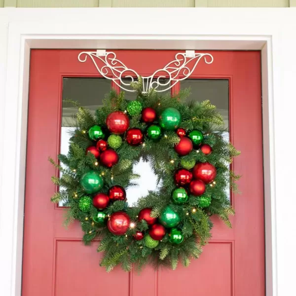 Village Lighting Company 30 in. Pre-Lit LED Christmas Cheer Wreath