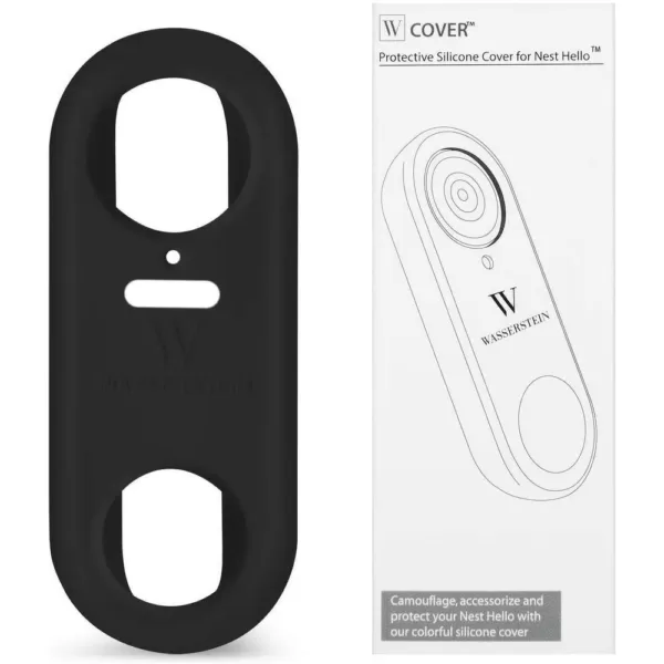 Wasserstein Black Protective Silicone Skin Compatible with Google Nest Hello Video Doorbell - Extra-Layer of Protection