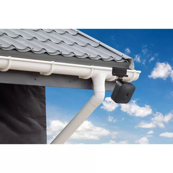 Wasserstein Weatherproof Gutter Mount for Blink Outdoor, Blink XT and Blink XT2 Camera with Universal Screw Adapter (2-Pack, Black)