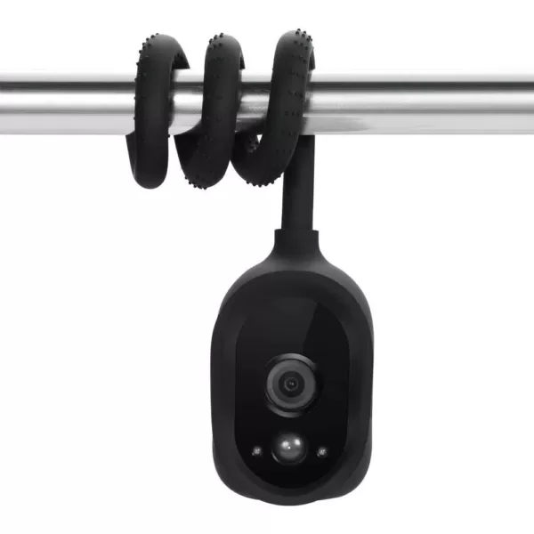 Wasserstein Versatile Twist Mount Compatible with Arlo HD Camera, Flexible Gooseneck-Like Mount in Black