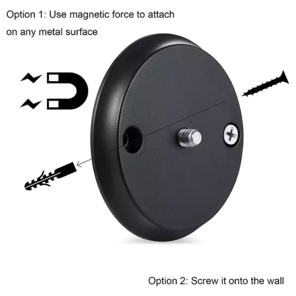 Wasserstein Magnetic Wall Mount for Google Nest Cam IQ Indoor - Mount Your Camera with Screws or Magnets, Black (2-Pack)