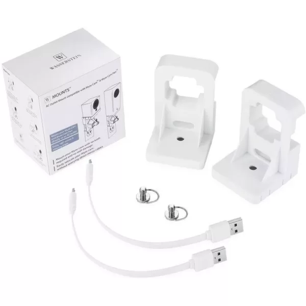 Wasserstein AC Outlet Mount for Wyze Cam and Wyze Cam Pan - Reliable Mounting Alternative for Your Wyze Cameras in White (2-Pack)