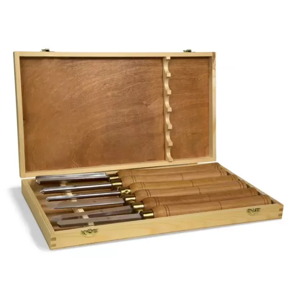 WEN Artisan Chisel Set with 6 in. High-Speed Steel Blades and 10 in. England Beech Handles (6-Piece)