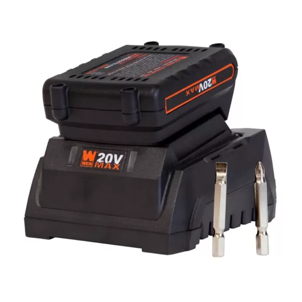 WEN 20-Volt MAX Lithium-Ion 3/8 in. Cordless Drill/Driver with Bits and Carrying Bag