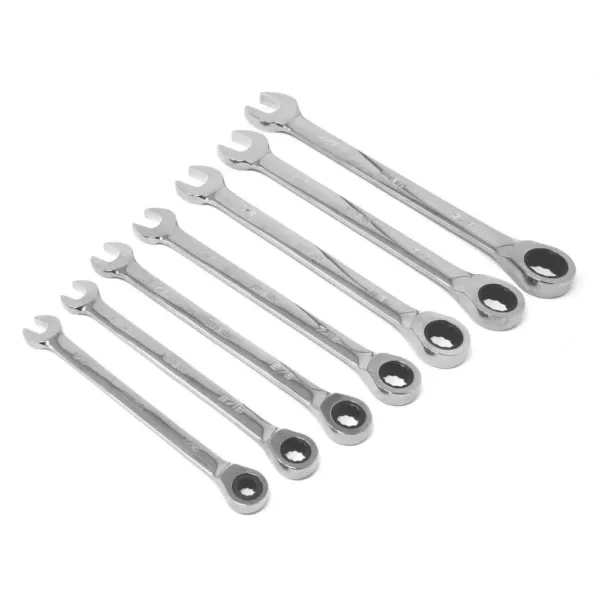 WEN Professional-Grade Ratcheting SAE Combination Wrench Set with Storage Rack (13-Piece)