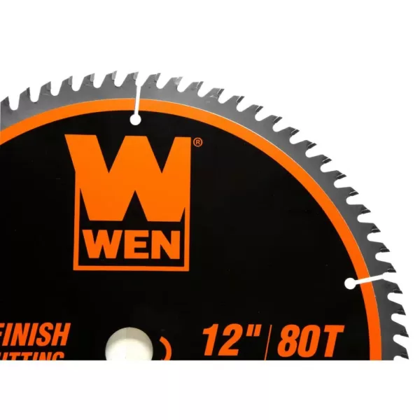 WEN 12 in. 32-Tooth and 80-Tooth Carbide-Tipped Professional Woodworking Saw Blade Set (2-Pack)